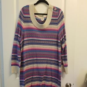 Patterned sweater dress